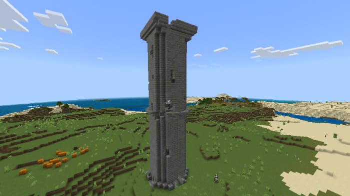 Tower structure in Minecraft
