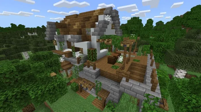 Abandoned house and forest