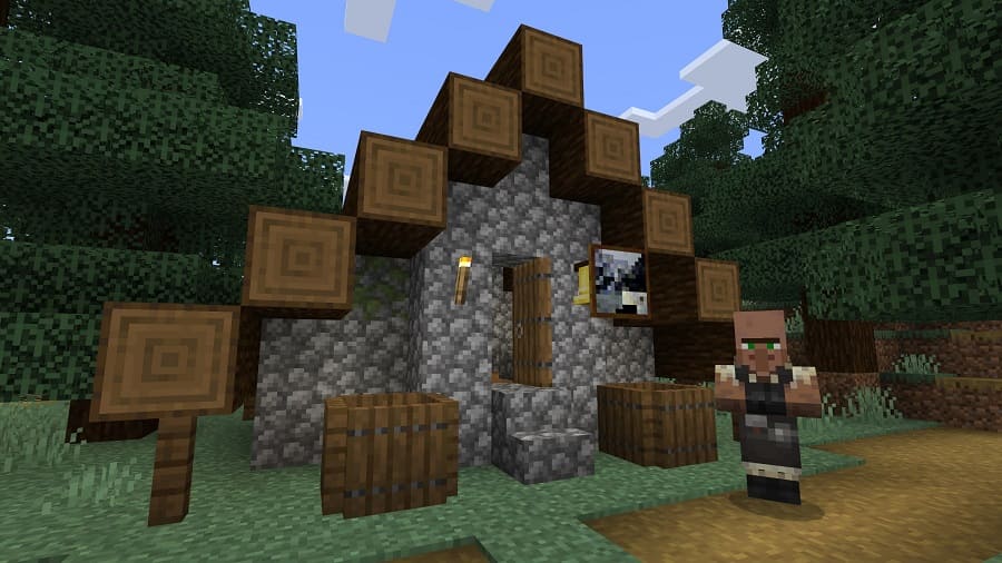 Villager and house