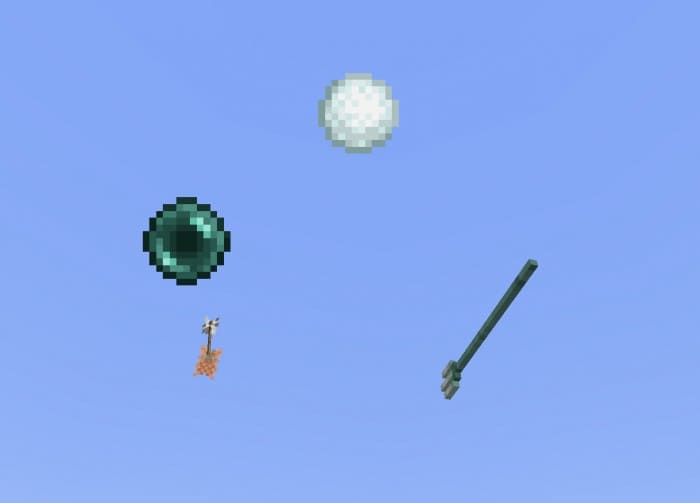 Projectiles items in Minecraft stopped in the air