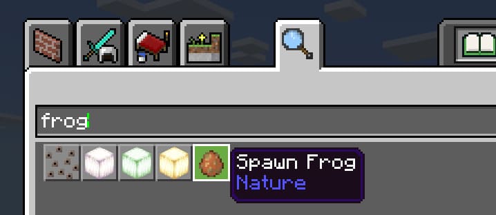 Frog egg in inventory