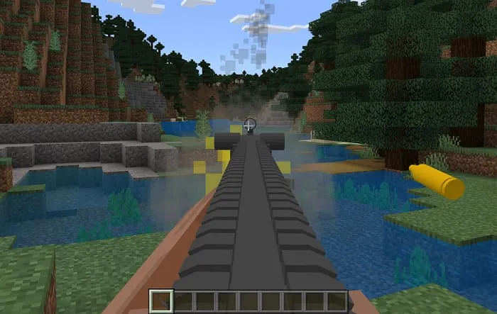 Gun shooting in Minecraft