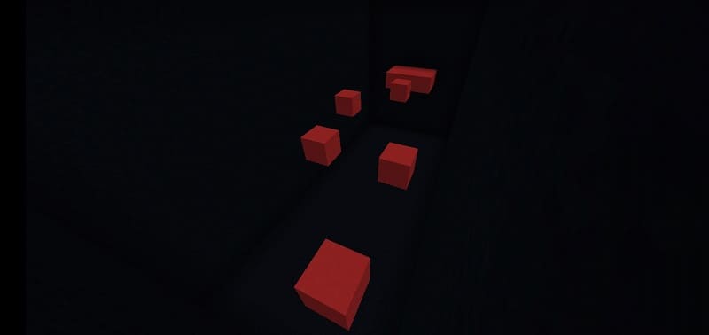 Parkour level with red blocks