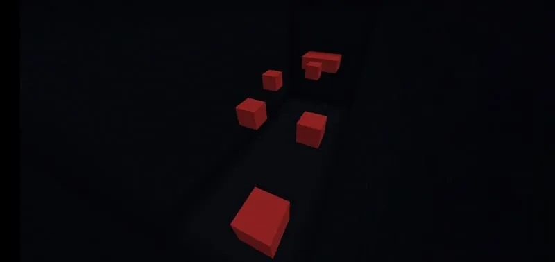 Parkour level with red blocks
