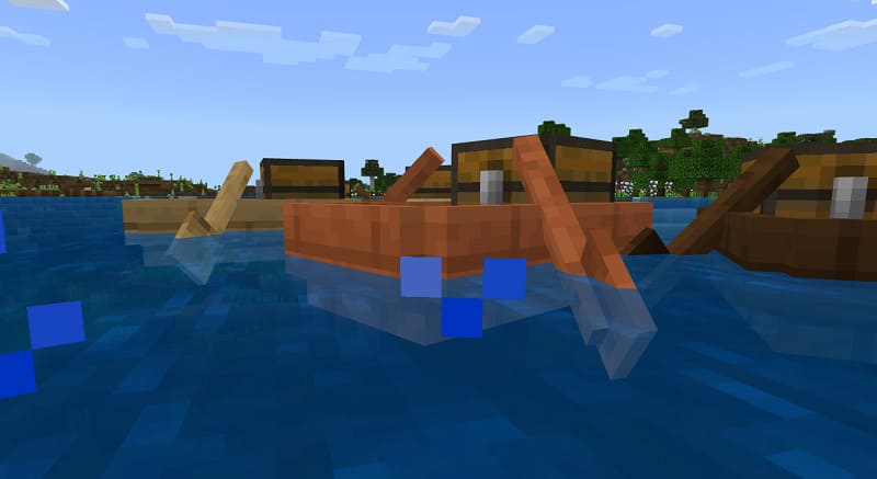 Лодки с сундуками в Minecraft