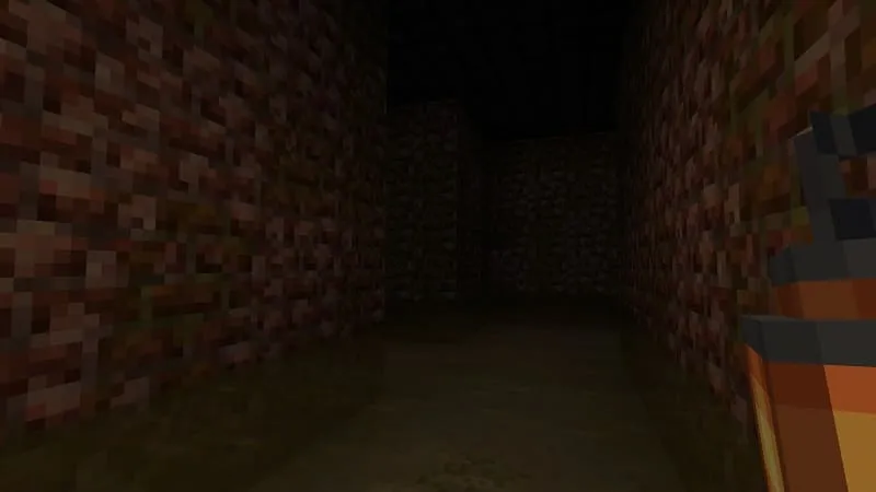 A gloomy corridor and a lantern in his hand