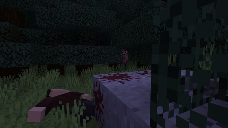 Forest and body in Minecraft
