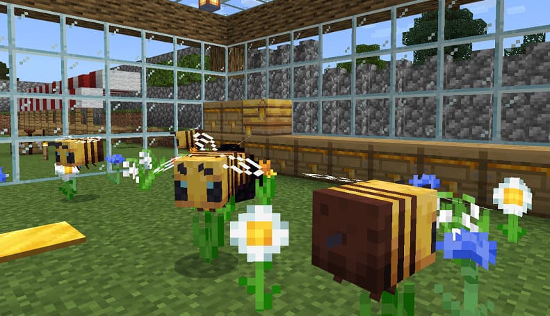 Bee farm in Minecraft