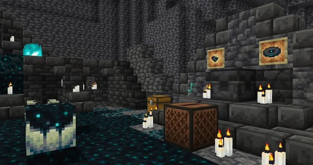 Sculk blocks and music box