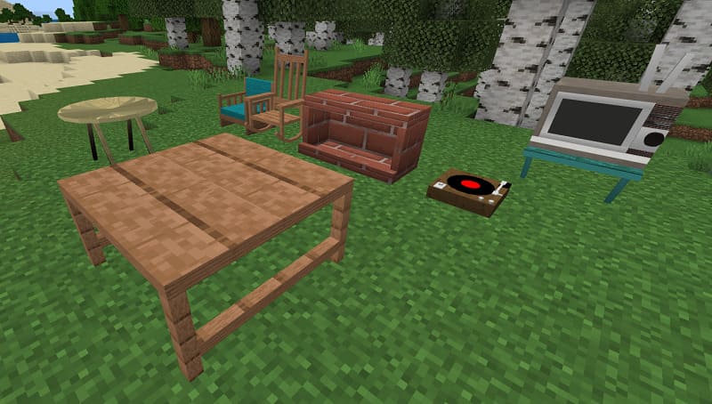 Table and other furniture in Minecraft