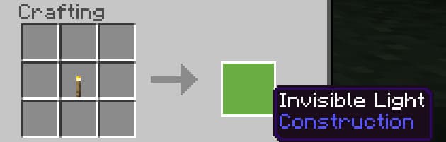 Crafting an invisible torch