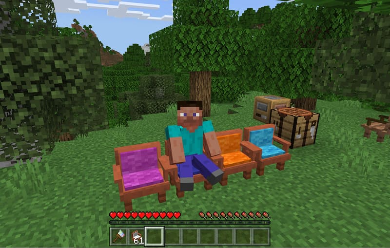 Player sitting in a chair