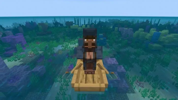 A traveling collector in a boat