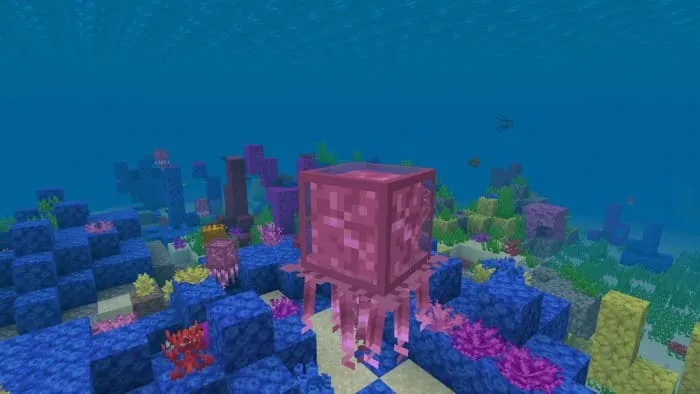 The jellyfish is swimming