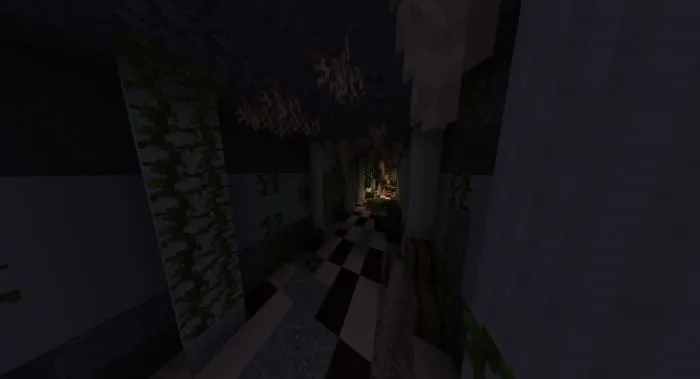 The gloomy corridor of the factory