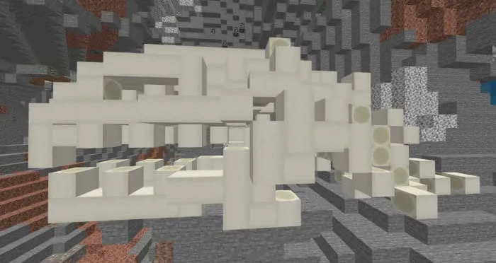 Tyrannosaurus skull in a cave