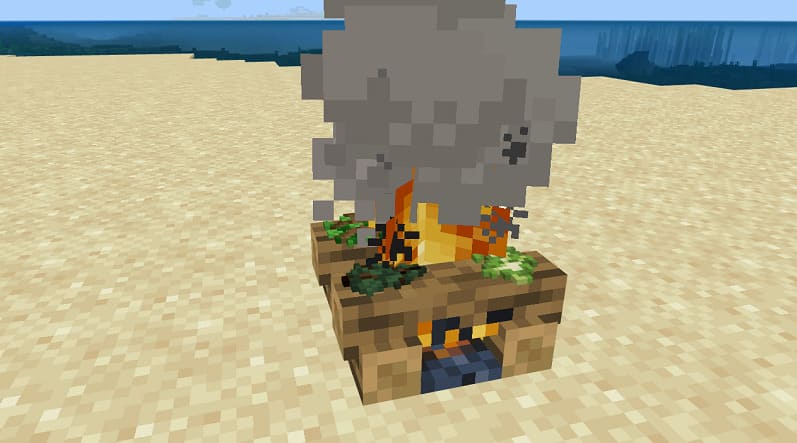 Bonfire with saplings
