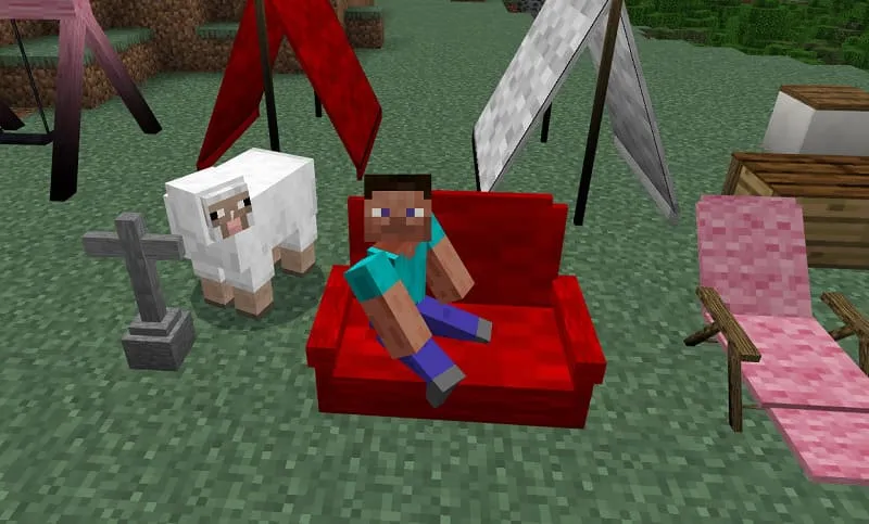 Steve is sitting on the couch