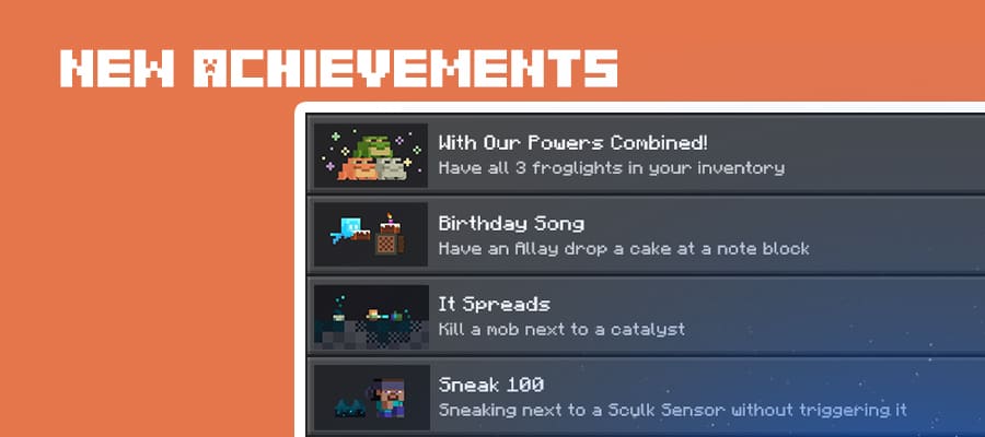 New achievements in 1.19.0