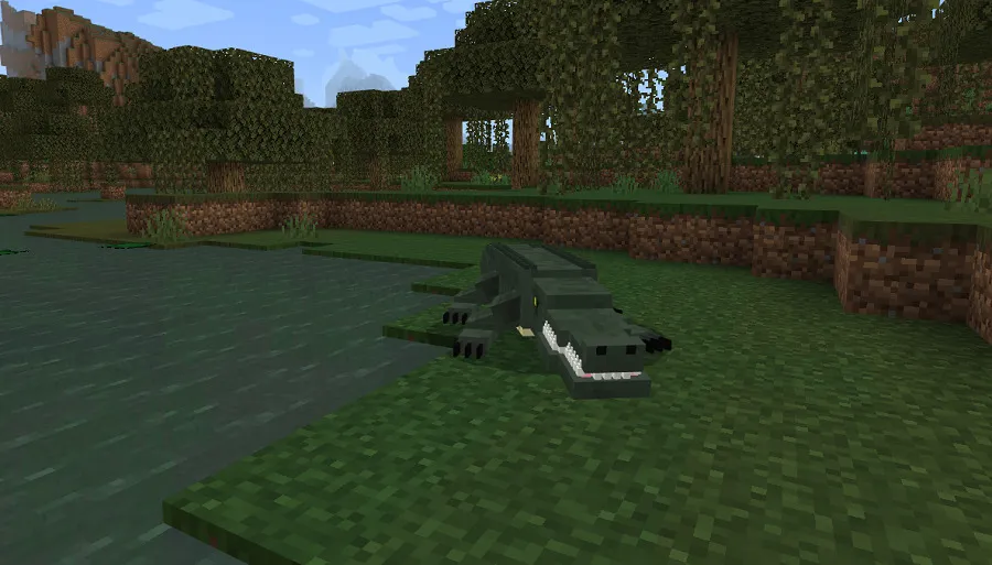 Crocodile in swamp