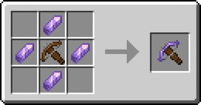 Crafting a crossbow from amethyst