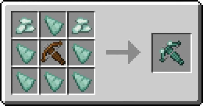 Crafting a crossbow from prismarine