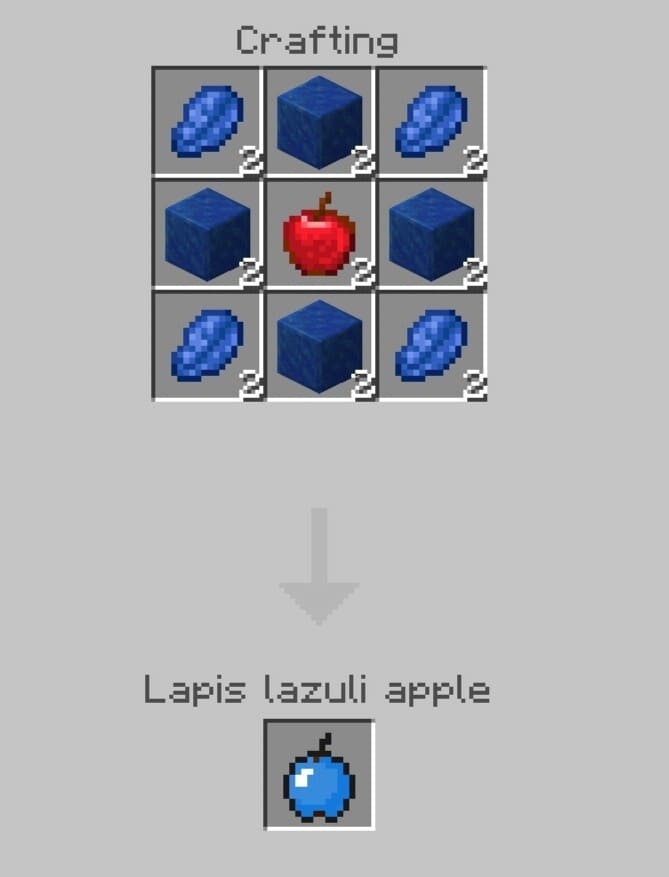 Crafting a lapis lazuli apple