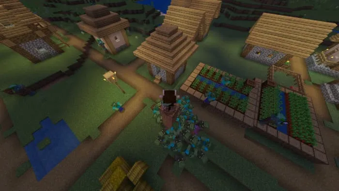 Zombies at night in village