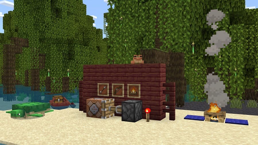 Minecraft 1.19.20.24 frog, campfire, piston