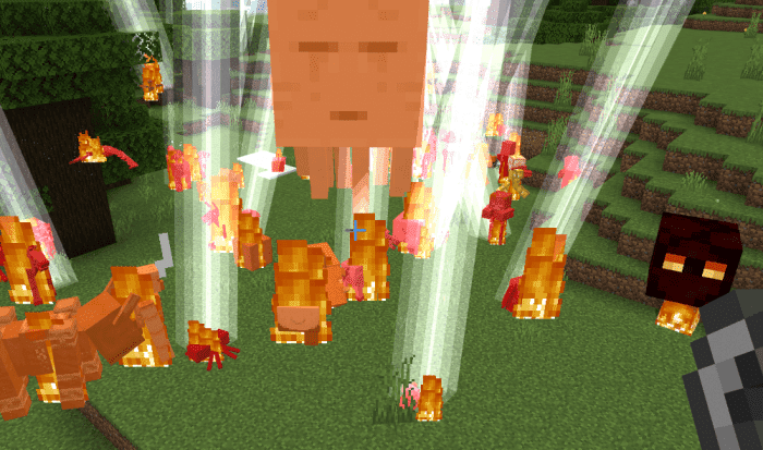 Lightning strikes mobs