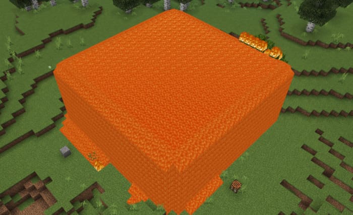 A lot of lava in Minecraft