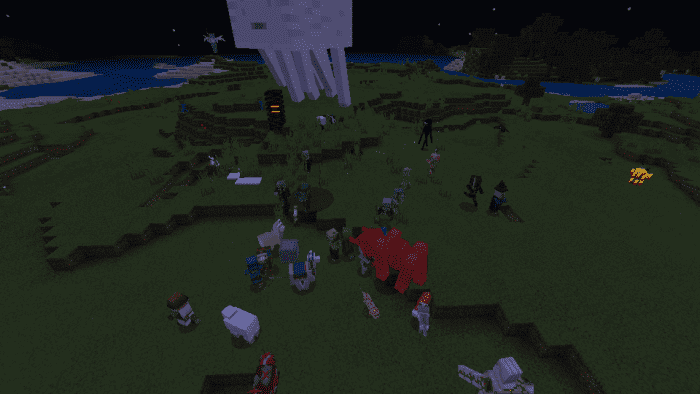 Lots of mobs at the night
