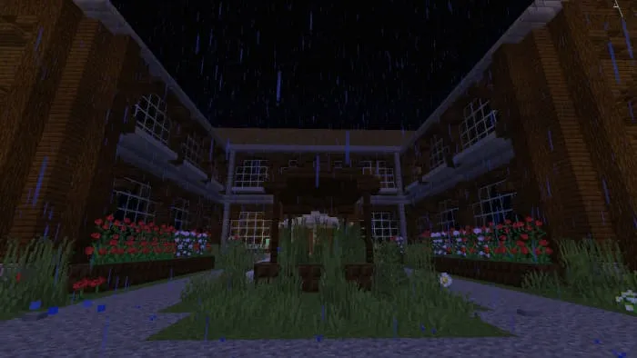 Darkness house and rain