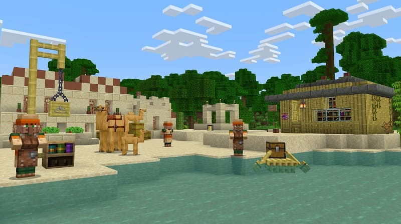 Village and camels in Minecraft 1.19.50.21
