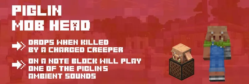 Piglin Head in Minecraft 1.19.60.20