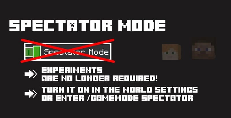 Spectator Mode in Minecraft 1.19.50