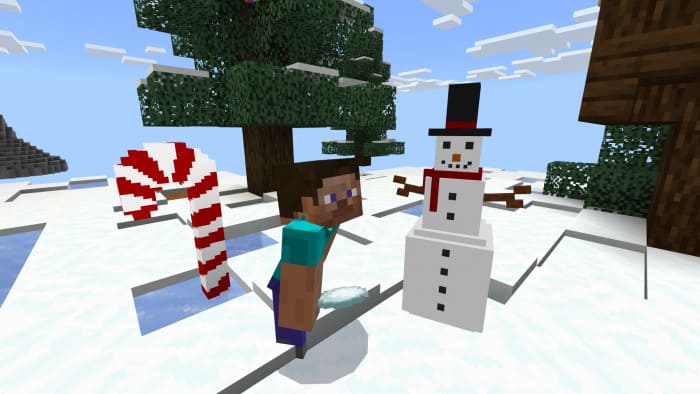 Snowman and Candy in Minecraft