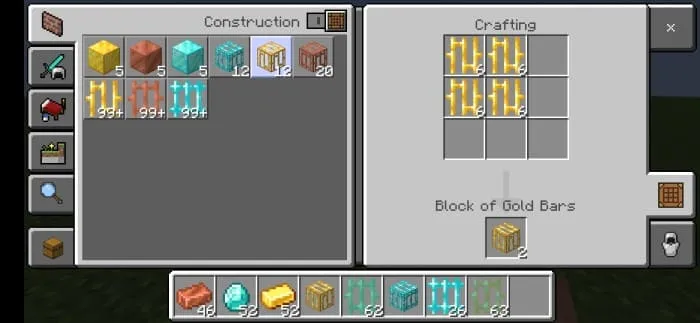 Crafting blocks