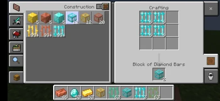 Crafting blocks