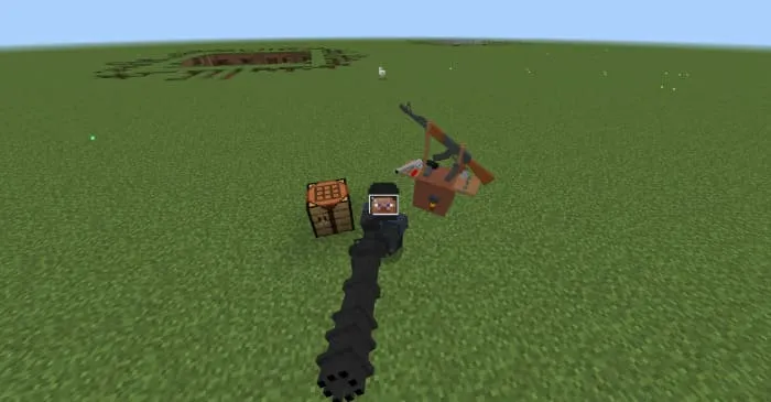 Player with a minigun in his hands