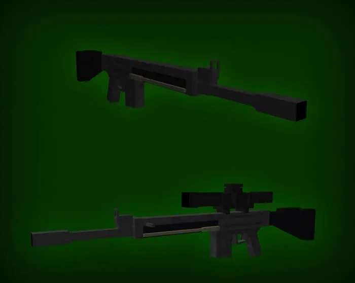 Rifle model with and without sight