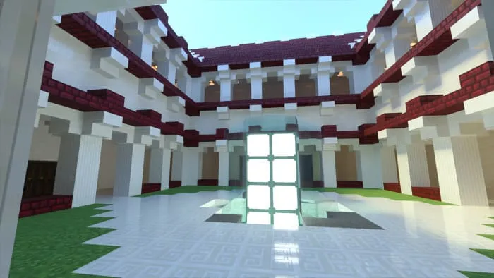 The courtyard of the mansion