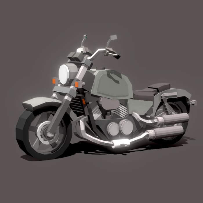Серебристый мотоцикл