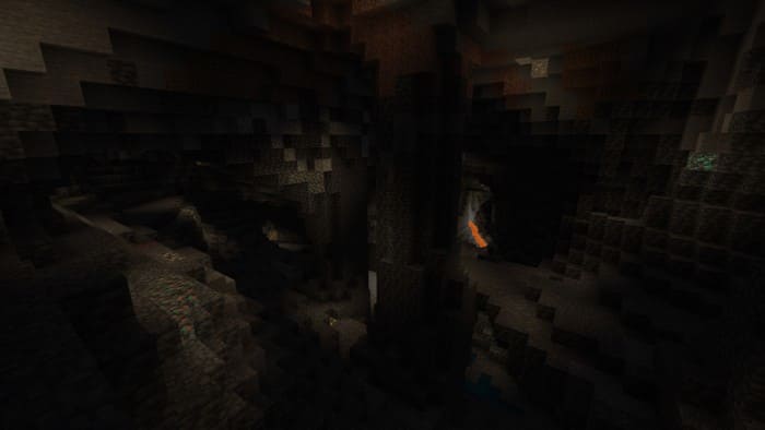 Освещение руды в пещере