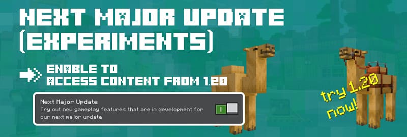 Experimental features in Minecraft 1.19.70.21