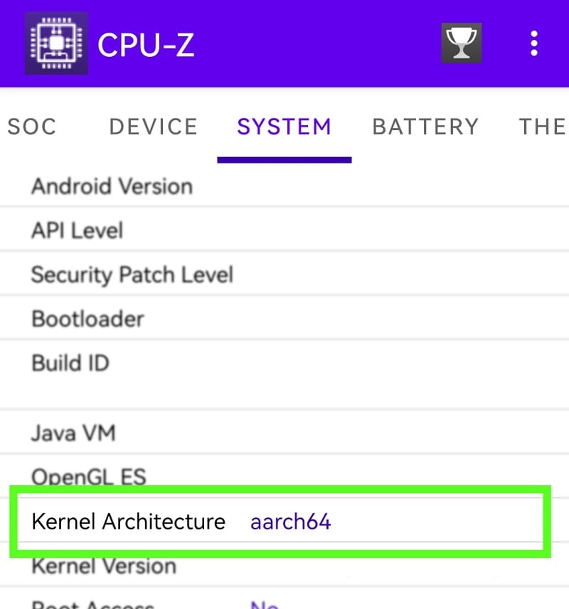 Описание CPU-Z на Android и тип процессора