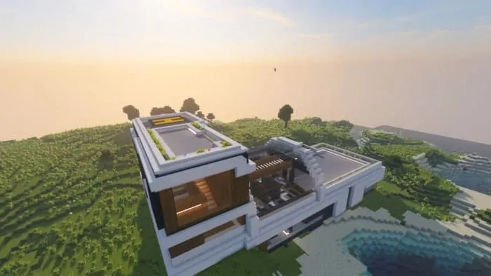 View of the villa from above