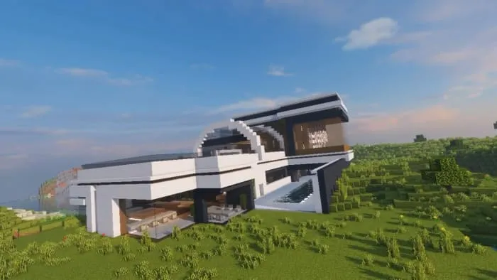 View of the villa from the side