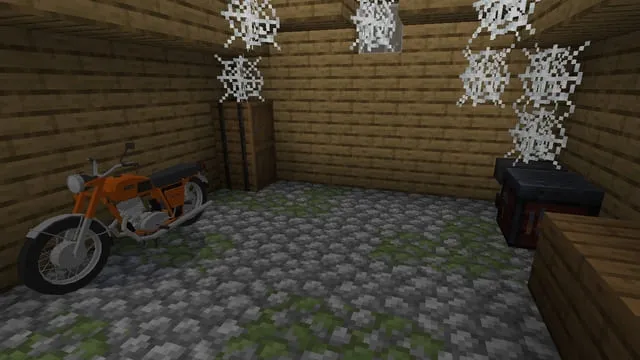 Abandoned motorcycle in the garage