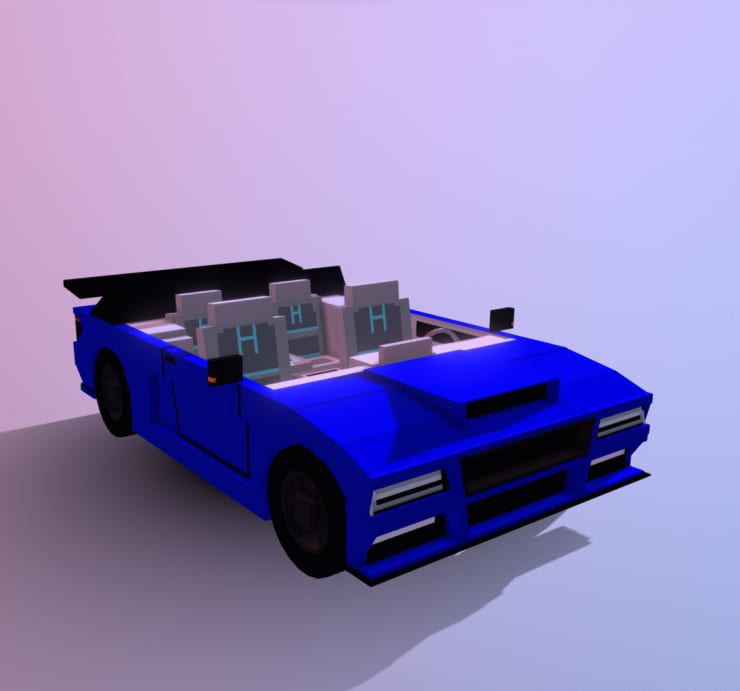 Синяя модель автомобиля